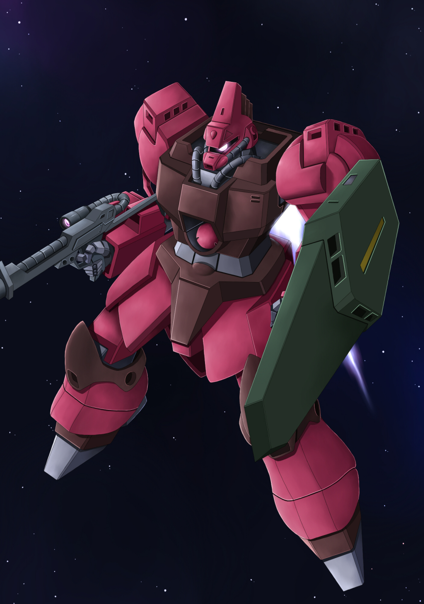 beam_rifle energy_gun galbaldy_beta gun gundam highres kiriya_obu_gn md5_mismatch mecha mecha_focus no_humans resolution_mismatch robot shield solo source_smaller space weapon zeta_gundam