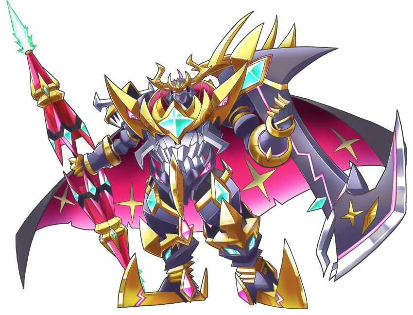 1boy cape dark_knight darkknightmon darkknightmon_x-antibody digimon digimon_(creature) highres male_focus solo