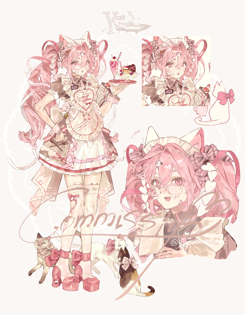 absurdres animal bad_tag breasts cat cleavage highres holding maid original yellowshark601