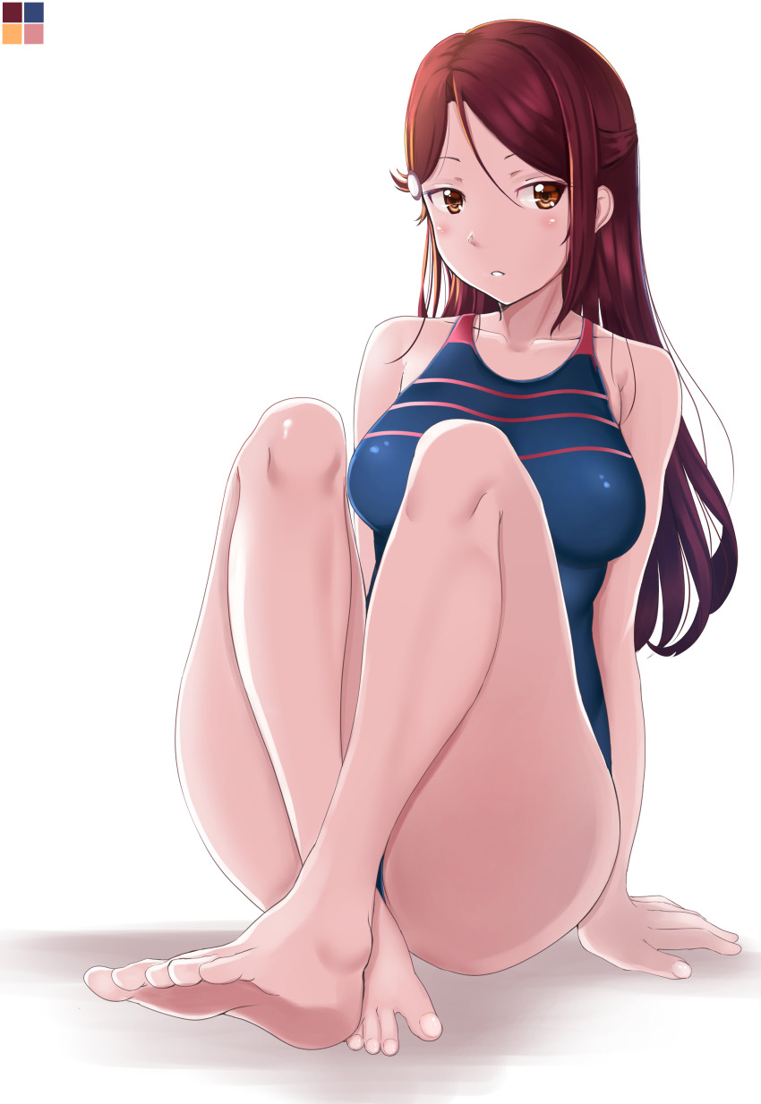 1girl absurdres bad_tag competition_swimsuit female female_focus highres long_hair love_live! love_live!_(series) love_live!_sunshine!! one-piece_swimsuit pixiv_id_5060661 sakurauchi_riko solo swimsuit yellow_eyes