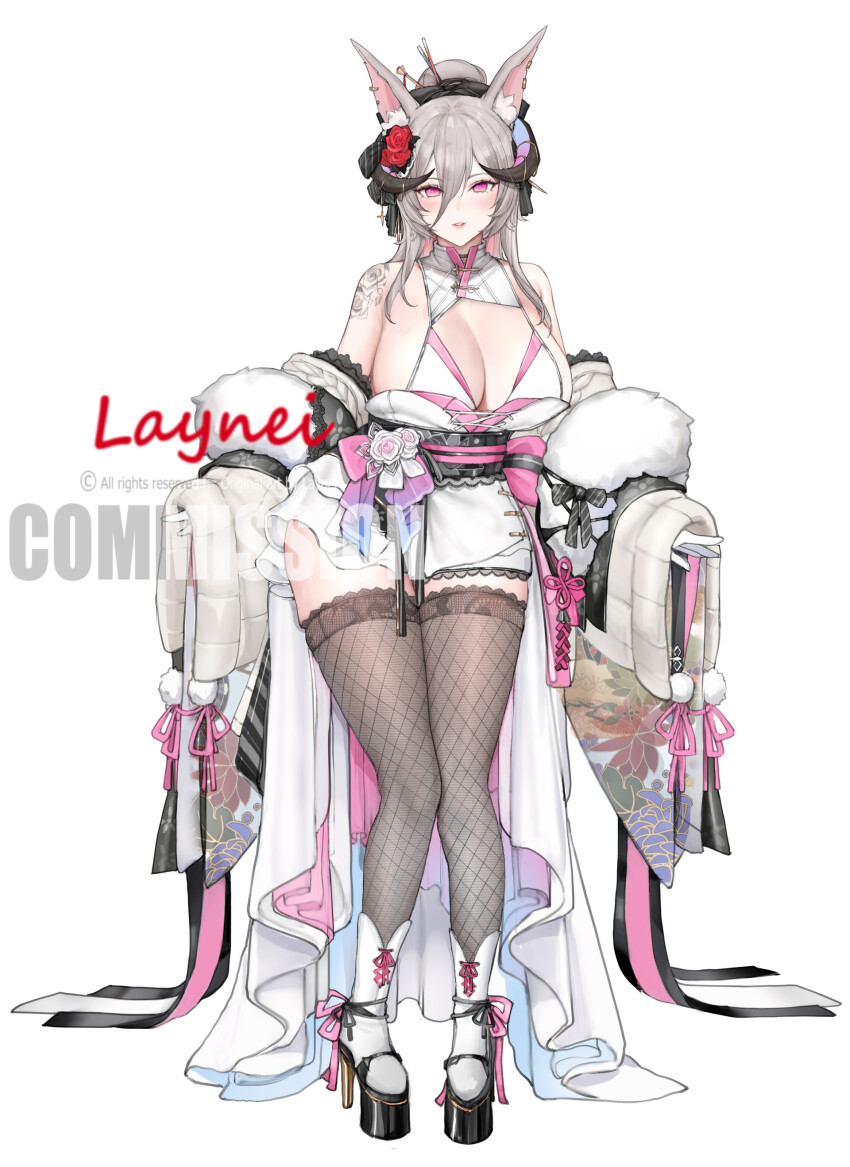 absurdres animal_ear_fluff animal_ears blush fraeya_(vtuber) hair_ornament highres layneimarktwo long_hair original pink_hair tail virtual_youtuber