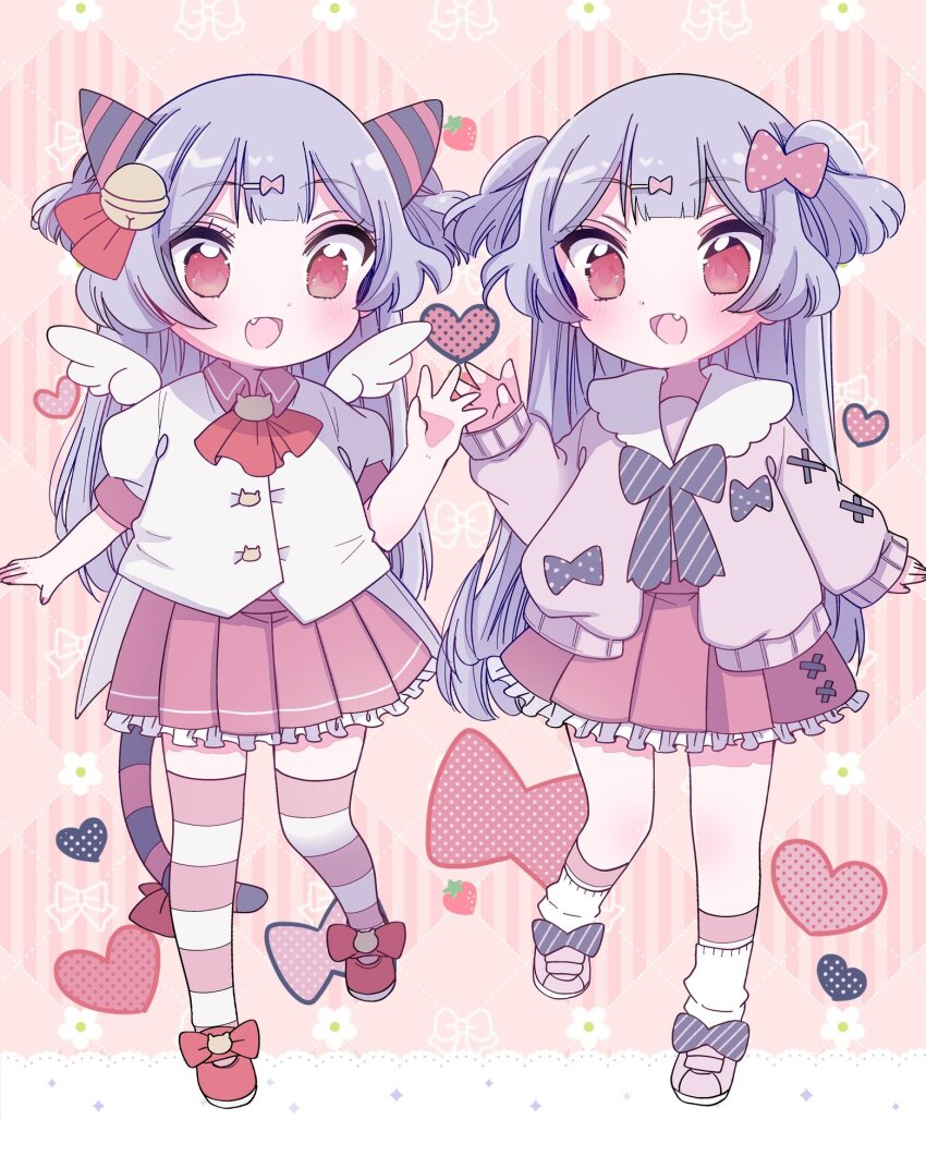 2girls child highres multiple_girls onee-san_wa_joshi_shougakusei_ni_kyoumi_ga_arimasu purple_hair red_eyes suzuhara_coco tokimeke_mahou_youjo_coco_pure yuzuki_ryouta