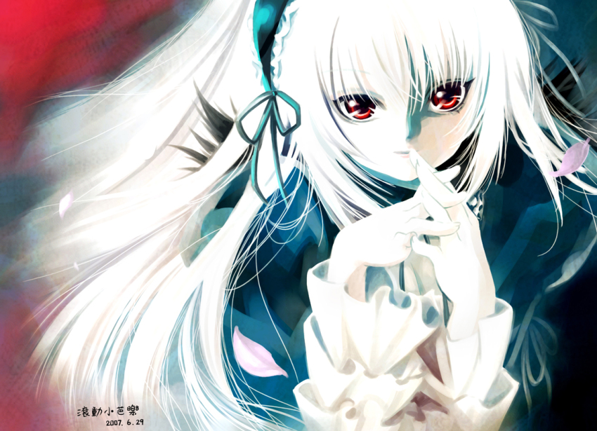 00s 2007 dress frills hairband long_hair red_eyes rozen_maiden shoufukucho suigintou white_hair wings