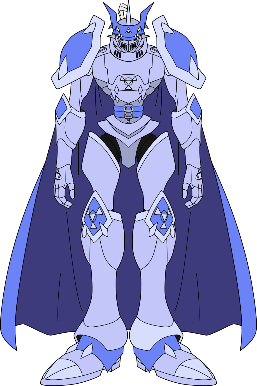 absurdres armor cape chaosdukemon chaosdukemon_core digimon digimon_(creature) digital_hazard full_armor highres solo