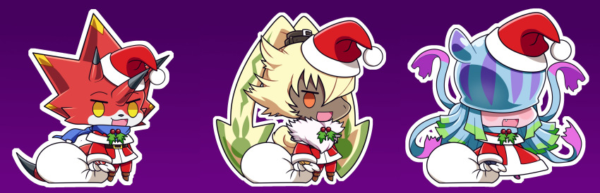 absurdres betelgammamon christmas digimon digimon_(creature) highres jellyfish_girl meme monster_girl no_eyes symbareangoramon tentacle_hair tentacles teslajellymon