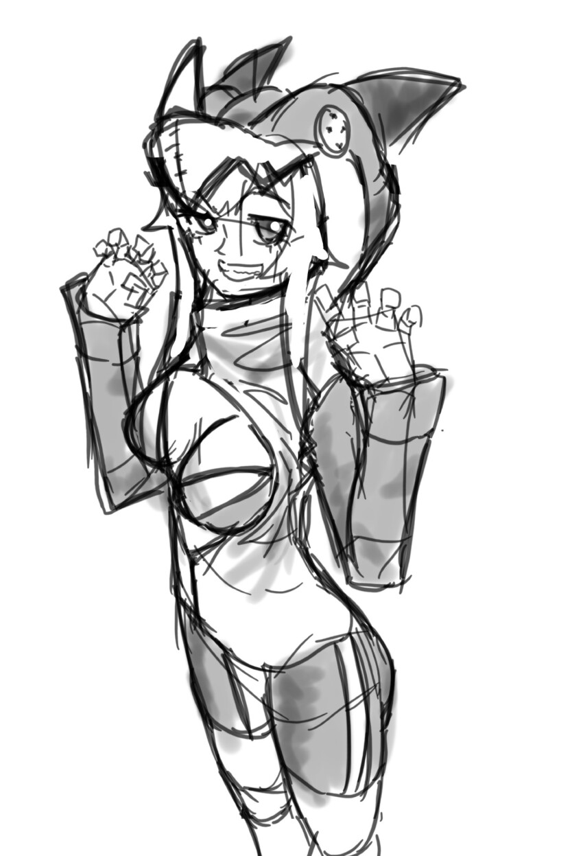 bikini bikini_top_only breasts cosplay costume digimon goggles goggles_around_neck highres hood hoodie shinomiya_rina swimsuit v-dramon v-dramon_(cosplay)