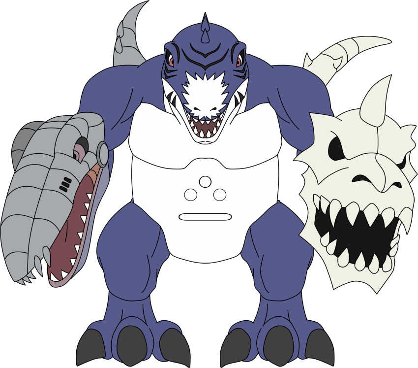 absurdres claws deltamon digimon digimon_(creature) highres looking_at_viewer sharp_teeth solo teeth transparent_background