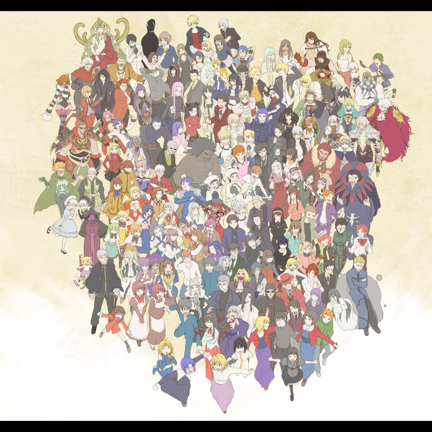 00s 10s 6+boys 6+girls absolutely_everyone ahoge alice_(fate) angra_mainyu_(fate) aozaki_aoko aozaki_touko araya_souren archer_(fate) arcueid_brunestud arima_miyako arm_around_neck armor artoria_pendragon_(fate) asagami_fujino assassin_(fate/zero) astolfo_(fate) atalanta_(fate) bare_shoulders bazett_fraga_mcremitz beard bedivere_(fate) berserker_(fate/zero) black_gloves black_hair blonde_hair blue_eyes bottle braid breasts brother_and_sister brown_hair cape caren_hortensia carnival_phantasm character_request child_assassin_(fate/zero) ciel_(tsukihime) claudia_hortensia closed_eyes collarbone cornelius_alba crossed_arms crossover cu_chulainn_(fate) cu_chulainn_(fate/stay_night) dan_blackmore dark-skinned_male dark_skin david_(fate) david_(fate/apocrypha) diarmuid_ua_duibhne_(fate) diarmuid_ua_duibhne_(lancer)_(fate) dust_of_osiris emiya_kiritsugu emiya_norikata emiya_shirou enjou_tomoe enkidu_(fate) euryale_(fate) everyone facial_hair facial_mark fate/apocrypha fate/extra fate/grand_order fate/hollow_ataraxia fate/prototype fate/stay_night fate/strange_fake fate/zero fate_(series) father_and_daughter father_and_son female_assassin_(fate/zero) fingerless_gloves francis_drake_(fate) frankenstein&#039;s_monster_(fate) fujimura_taiga fujou_kirie full_armor fumizuka_eiri gatou_monji gauntlets gawain_(fate) georgios_(fate) gilgamesh_(fate) gilles_de_rais_(caster)_(fate) gilles_de_rais_(fate) glasses gloves grail-kun grey_hair hair_ornament hair_over_eyes hand_on_own_chest hand_on_own_chin hassan_of_the_cursed_arm_(fate) heracles_(fate) hibino_hibiki highres himuro_kane hisau_maiya hisui_(tsukihime) horns hotaruzuka_otoko illyasviel_von_einzbern instructor_iri inui_arihiko irisviel_von_einzbern iskandar_(fate) jack_the_ripper_(fate/apocrypha) jeanne_d&#039;arc_(fate) jeanne_d&#039;arc_(ruler)_(fate) julius_belkisk_harway kara_no_kyoukai karna_(fate) katsuragi_chikagi kayneth_archibald_el-melloi kinomi_housuke kischur_zelretch_schweinorg kishima_kouma kishinami_hakuno_(female) kishinami_hakuno_(male) kohaku_(tsukihime) kokutou_azaka kokutou_mikiya kotomine_kirei kotomine_risei kumari_kojika kuonji_alice kurogiri_satsuki kuzuki_souichirou len_(tsukihime) leonard_bistario_harway letterboxed leysritt_(fate) li_shuwen_(fate) li_shuwen_(young)_(fate) long_hair lu_bu_(fate) lugh_beowulf luviagelita_edelfelt mahou_tsukai_no_yoru makeup makidera_kaede mask matou_kariya matou_sakura matou_shinji matou_zouken may_riddell_archelot medea_(caster)_(fate) medea_(fate) medusa_(fate) medusa_(rider)_(fate) melty_blood mercury_(element) merem_solomon misawa_hanei mitsuzuri_ayako mordred_(fate) mordred_(fate/stay_night) mother_and_daughter mother_and_son multiple_boys multiple_girls musashibou_benkei_(fate) mustache nanako nanako_(tsukihime) nanaya_shiki necktie neco-arc nero_claudius_(fate) nero_claudius_(fate/extra) no_name_assassin_(fate) nrvnqsr_chaos nursery_rhyme_(fate) nursery_rhyme_(fate/grand_order) orange_hair pantyhose pink_hair ponytail purple_eyes purple_hair rani_viii ranruu-kun red_hair reiroukan_misaya revision riesbyfe_stridberg robin_hood_(fate) ryougi_mana ryougi_shiki ryuudou_issei ryuudou_reikan saber_(fate) saegusa_yukika sajou_ayaka_(fate/prototype) sajou_manaka sakata_kintoki_(fate) sasaki_kojirou_(fate) scar sella_(fate) semiramis_(fate) seo_akira shirazumi_lio shizuki_soujuurou short_hair siblings siegfried_(fate) single_braid single_horn sion_eltnam_(type-moon) sion_eltnam_atlasia sisters sola-ui_nuada-re_sophia-ri spartacus_(fate) st._george_(fate/apocrypha) stheno_(fate) striped sugata_sunao sunglasses suse_ritsuka suse_yuika tamago_(pixiv17968) thighhighs tine_chelc tohno_akiha tohno_shiki tohno_shiki_(2) tohsaka_aoi tohsaka_rin tohsaka_rin_(fate/extra) tohsaka_rin_(true_appearance)_(fate/extra) tohsaka_tokiomi torinoko_tamago tsukihime tsukihime_souka tsukiji_tobimaru twice_h_pieceman twins type-moon uryuu_ryuunosuke vlad_iii_(fate/apocrypha) vlad_iii_(fate/extra) volumen_hydragyrum_(fate) wallachia waver_velvet white_hair white_len_(tsukihime) william_shakespeare_(fate) yumizuka_satsuki