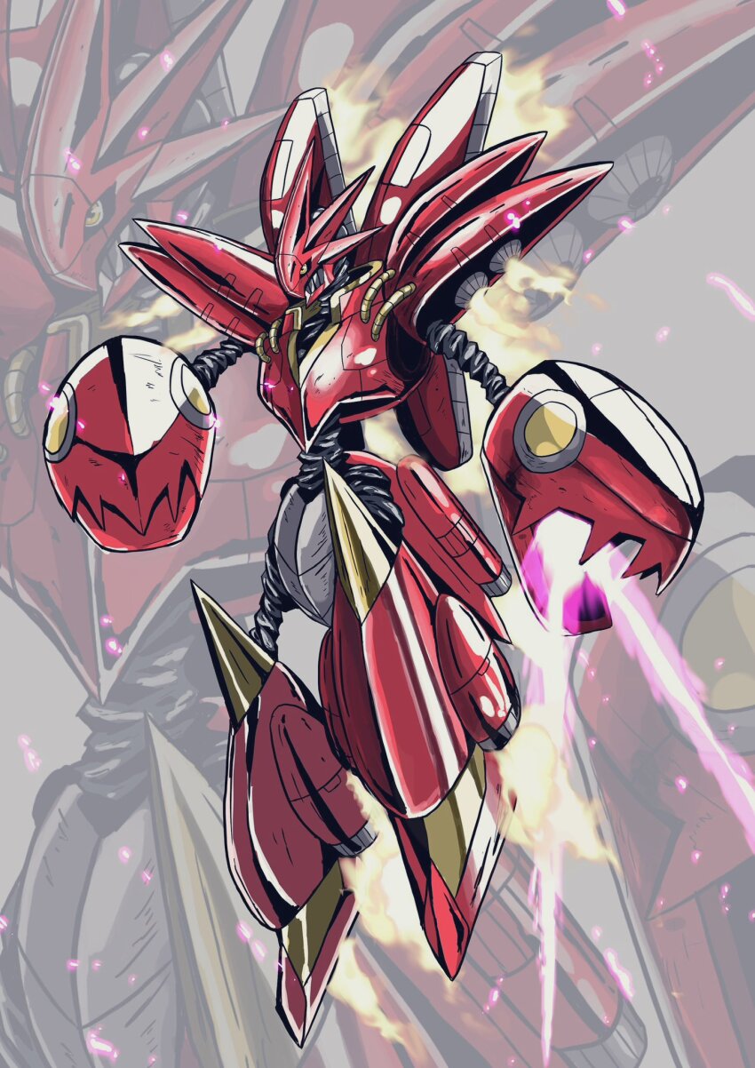 digimon digimon_(creature) energy gen_2_pokemon highres nintendo oridigi original pokemon sawa_d scizor solo