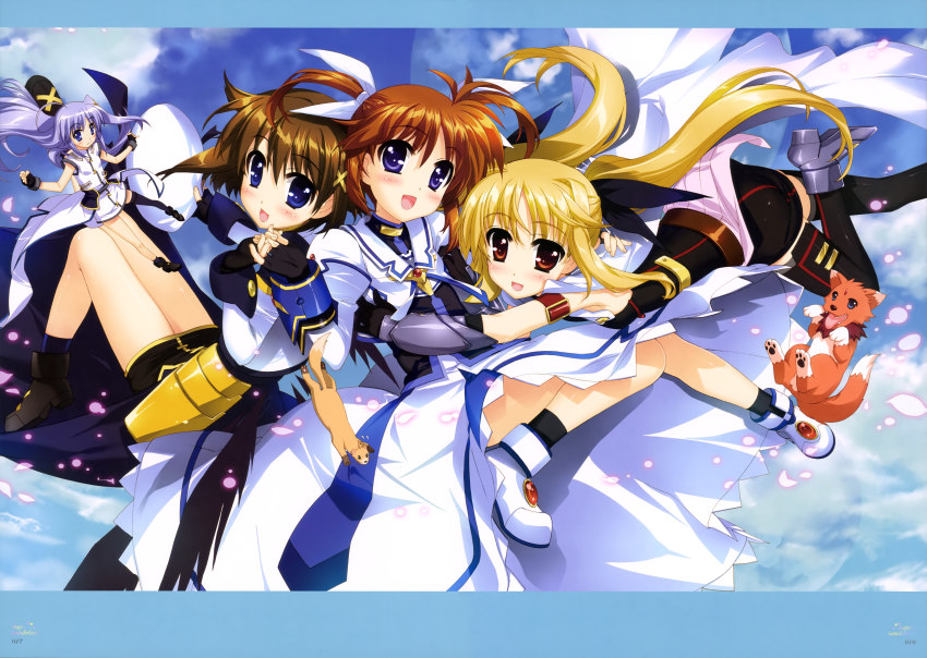 10s 5girls absurdres arf fate_testarossa fujima_takuya highres huge_filesize lyrical_nanoha mahou_shoujo_lyrical_nanoha mahou_shoujo_lyrical_nanoha_vivid multiple_girls official_art reinforce_zwei takamachi_nanoha yagami_hayate