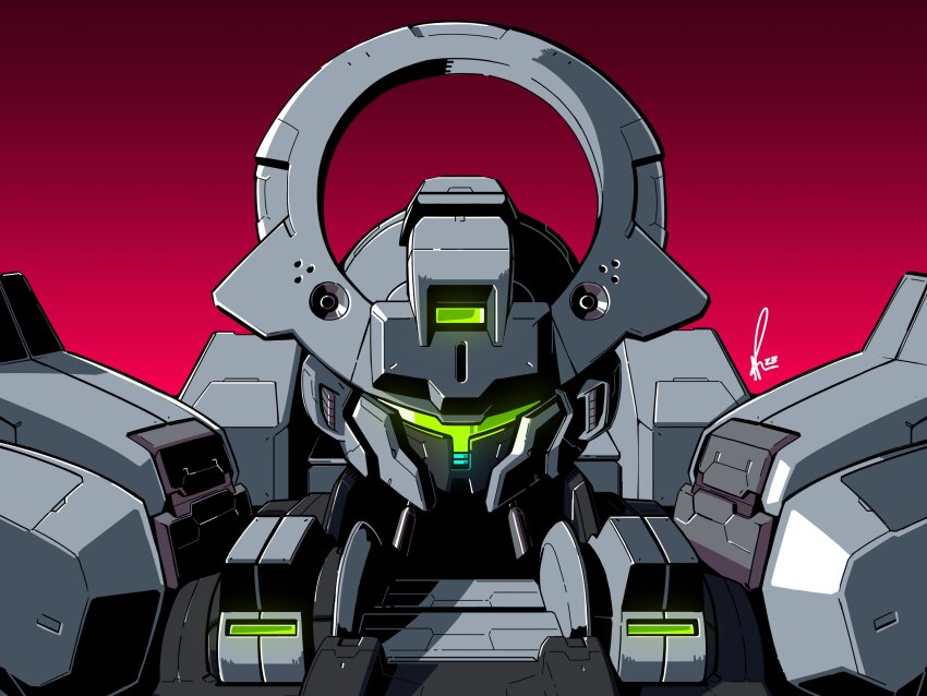 absurdres alex_(apdoodles) assault_visor dated gundam gundam_schwarzette gundam_suisei_no_majo highres mecha no_humans portrait robot science_fiction signature simple_background solo straight-on