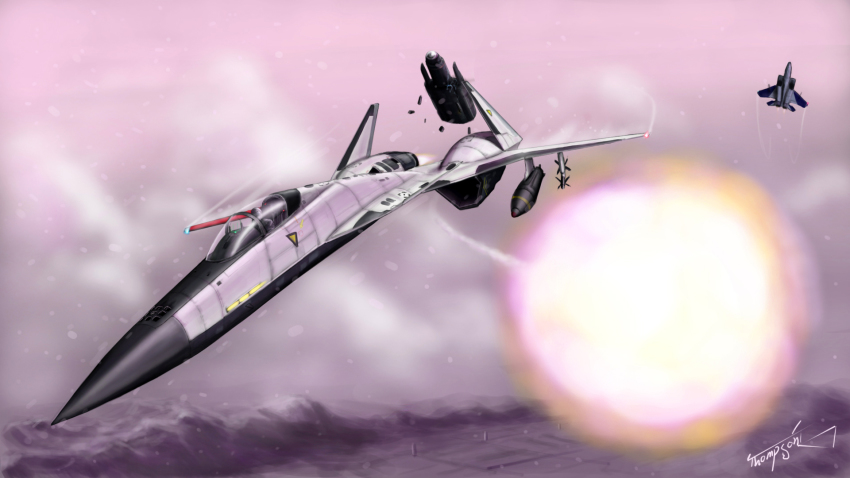 1boy ace_combat ace_combat_zero adfx-02_morgan aerial_battle afterburner airborne_laser aircraft airplane battle bomb cannon cipher_(ace_combat) cloud cloudy_sky contrail damaged directed-energy_weapon energy_cannon energy_weapon explosion explosive f-15 f-15_eagle fighter_jet flying highres larry_foulke laser_cannon military military_vehicle missile pilot prototype_design signature sky snowing spoilers tactical_laser_system thompson_(solowingfh) vehicle_focus zoisite_(ace_combat)
