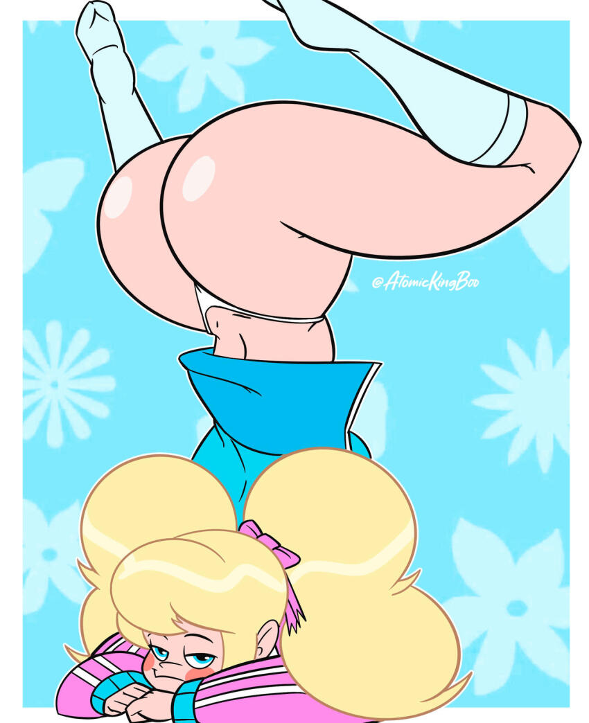 1girl ass atomickingboo blonde_hair breasts highres huge_ass large_breasts tagme