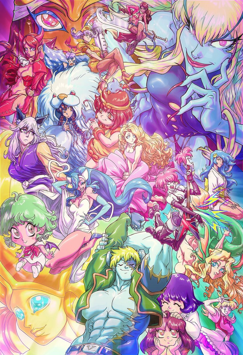 6+girls anakaris animal_ears arms_behind_back arms_behind_head arms_up b.b._hood bare_legs bare_shoulders barefoot bishamon_(darkstalkers) blonde_hair blue_eyes blue_eyeshadow blue_gloves blue_hair blue_skin bracelet braid breasts brown_hair capcom cat_ears cat_girl cleavage colored_skin crossed_legs dark_skin darkstalkers dee_(darkstalkers) demitri_maximoff demon_girl donovan_baine dress elbow_gloves embarrassed expressionless eyeshadow felicia_(darkstalkers) fingerless_gloves floating frown genderswap genderswap_(mtf) gloves green_hair guitar hand_on_own_cheek hand_on_own_chin hand_on_own_face hand_on_own_hip hands_on_own_cheeks hands_on_own_face heart heart_tail high_heels highres holding holding_guitar holding_instrument holding_syringe horns hsien-ko huitzil_(darkstalkers) humanization instrument jacket jedah_dohma jewelry jon_talbain large_breasts large_syringe lilith_(darkstalkers) lipstick long_hair long_sleeves looking_at_another looking_at_viewer looking_back looking_to_the_side lord_raptor makeup medium_breasts medium_hair mei-ling_(darkstalkers) mermaid midnight_bliss monster_girl morrigan_aensland multiple_girls nervous nurse open_clothes open_jacket oversized_object pantyhose pink_hair purple_hair pyron q-bee red_hair red_lips rikuo_(darkstalkers) sasquatch_(darkstalkers) sebastian_von_buchwald short_hair short_sleeves sitting syringe tail thighs twin_braids twintails victor_von_gerdenheim werewolf white_hair wings wolf_ears yellow_eyes yellow_skin zombie