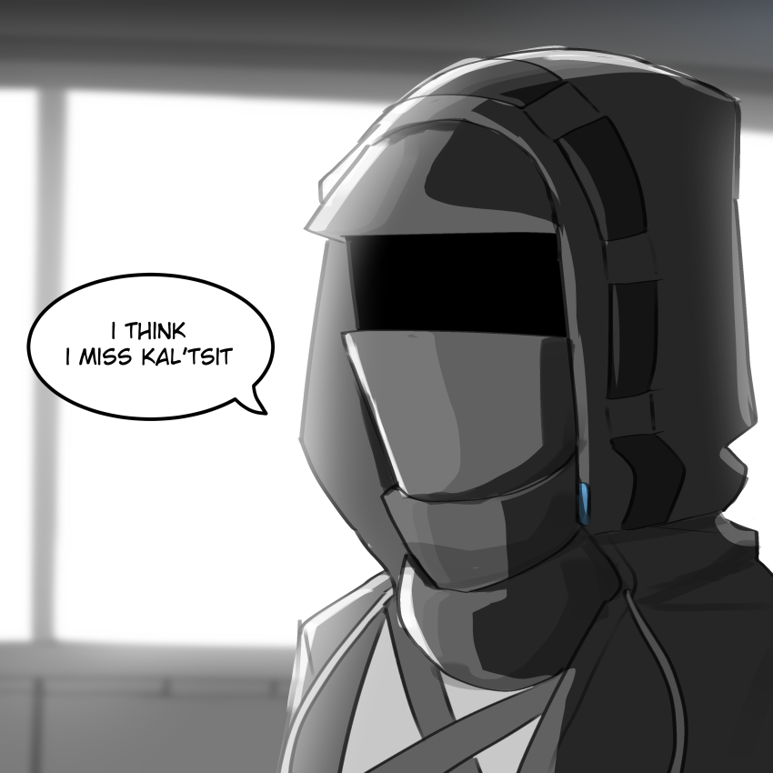 1other absurdres arknights backlighting black_jacket commentary doctor_(arknights) english_commentary english_text highres hood hood_up jacket mask masked mata_(matasoup) meme other_focus solo upper_body