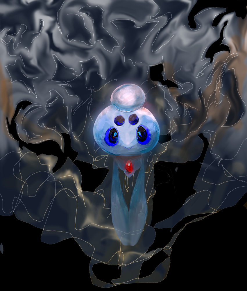:&gt; absurdres animal_focus black_background black_eyes blue_sclera chest_jewel closed_mouth colored_sclera full_body gem gen_4_pokemon highres looking_at_viewer mythical_pokemon nintendo no_humans phione pokemon pokemon_(creature) red_gemstone rey_(pixiv_95560830) solo straight-on