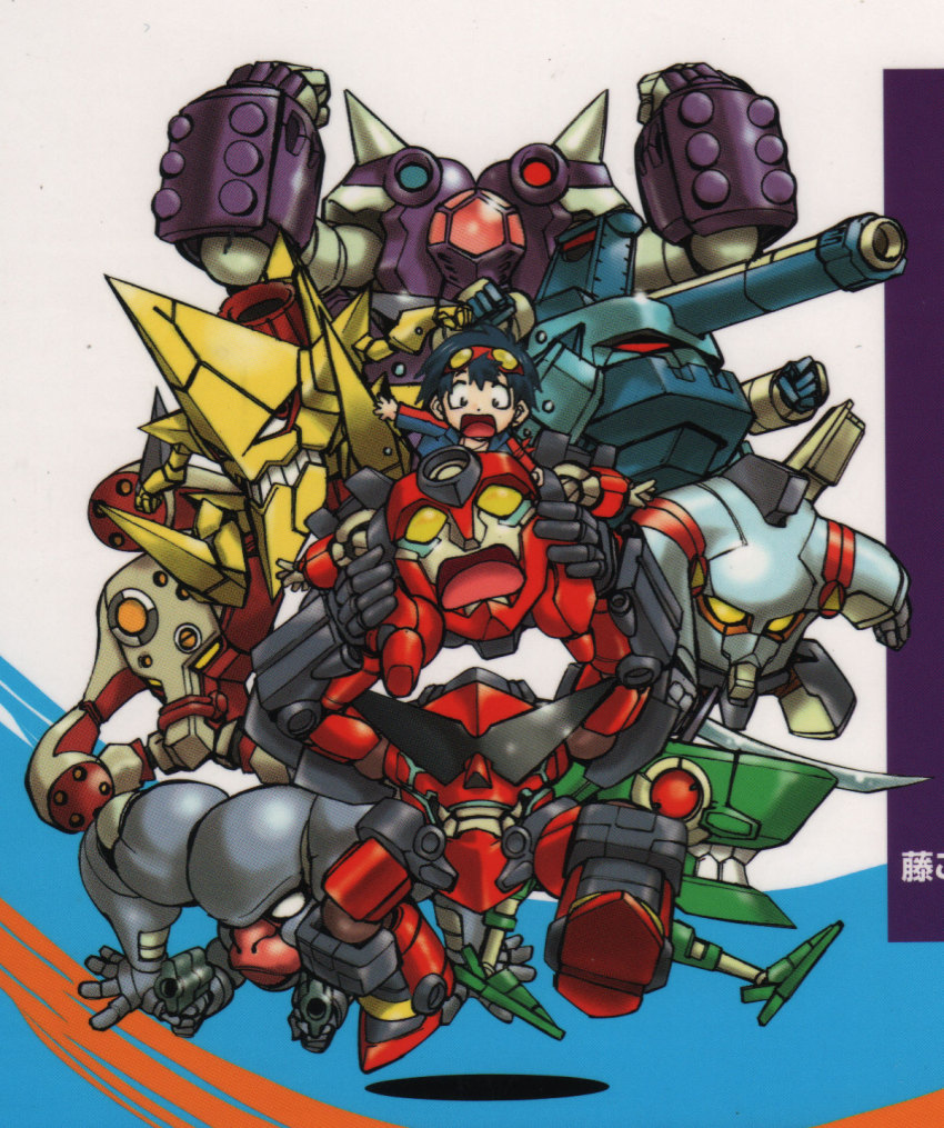 00s ainzer chibi dayakkaiser gurren highres kidd_knuckle king_kittan lagann mecha moshogun robot scan simon_(ttgl) sozoshin tengen_toppa_gurren_lagann twin_boukun