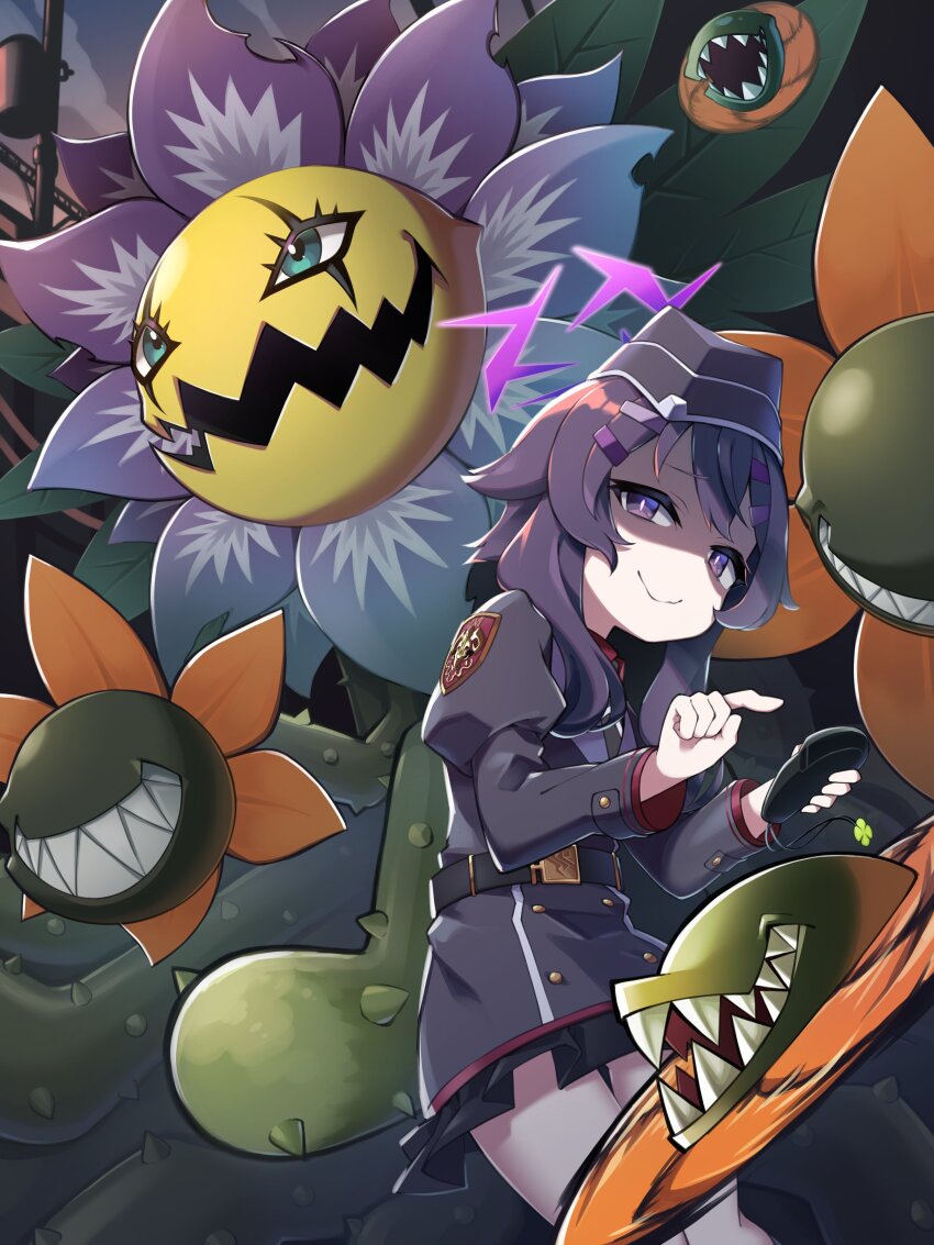 absurdres belt blossomon digimon digimon_(creature) hat highres sharp_teeth smile teeth