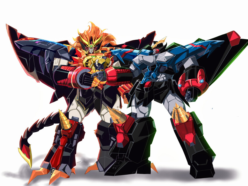 absurdres age_fx armor drill drill_hair full_armor gaofighgar gattai genesic_gaogaigar highres lion_mane mecha mechanical_tail robot standing super_robot super_robot_wars super_robot_wars_30 tail twin_drills yuusha_ou_gaogaigar_final yuusha_series