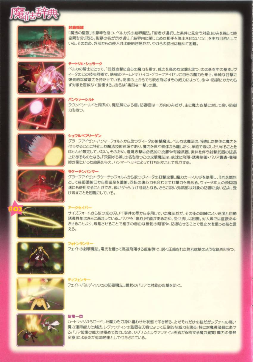 4girls absurdres bardiche_(nanoha) braid dictionary fate_testarossa fire graf_eisen hat highres laevatein_(nanoha) lyrical_nanoha magic_circle magical_girl mahou_shoujo_lyrical_nanoha mahou_shoujo_lyrical_nanoha_a&#039;s multiple_girls official_art ponytail signum takamachi_nanoha twin_braids twintails vita_(nanoha)