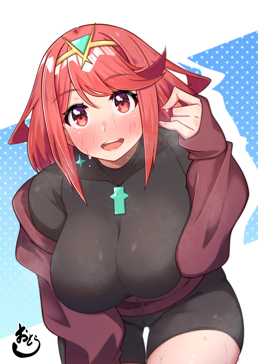 absurdres alternate_costume breasts highres large_breasts osora_(judithandlilith) pyra_(xenoblade) red_eyes red_hair xenoblade_chronicles_(series) xenoblade_chronicles_2