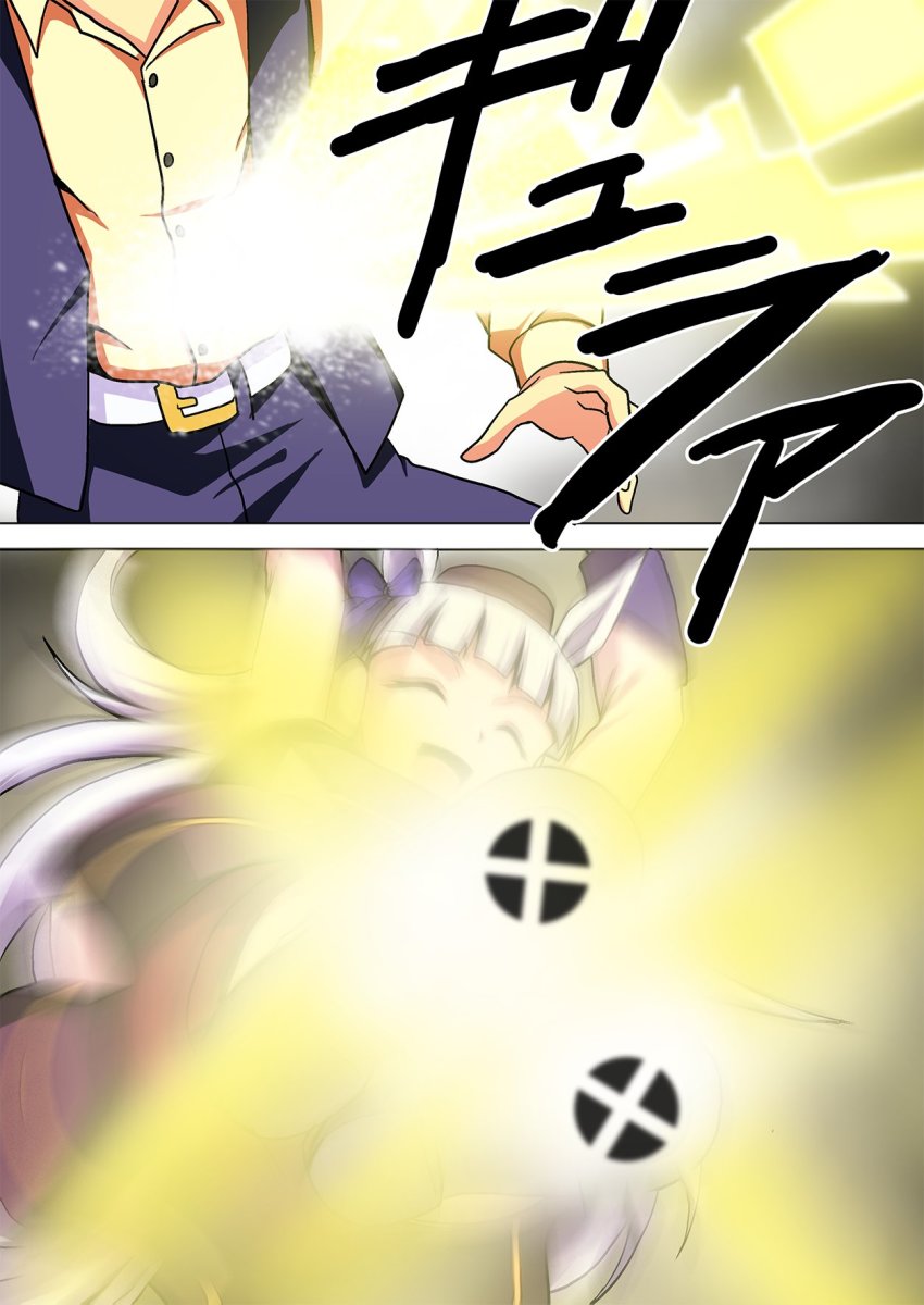 1boy 1girl animal_ears blunt_bangs brown_headwear closed_eyes dress drop_kick flying_kick glowing gold_ship_(umamusume) grey_hair highres horse_ears horse_girl kamen_rider kamen_rider_555 kamen_rider_kaixa kamishima_kanon kicking long_hair open_mouth parody pillbox_hat red_dress short_dress smile trainer_(umamusume) umamusume