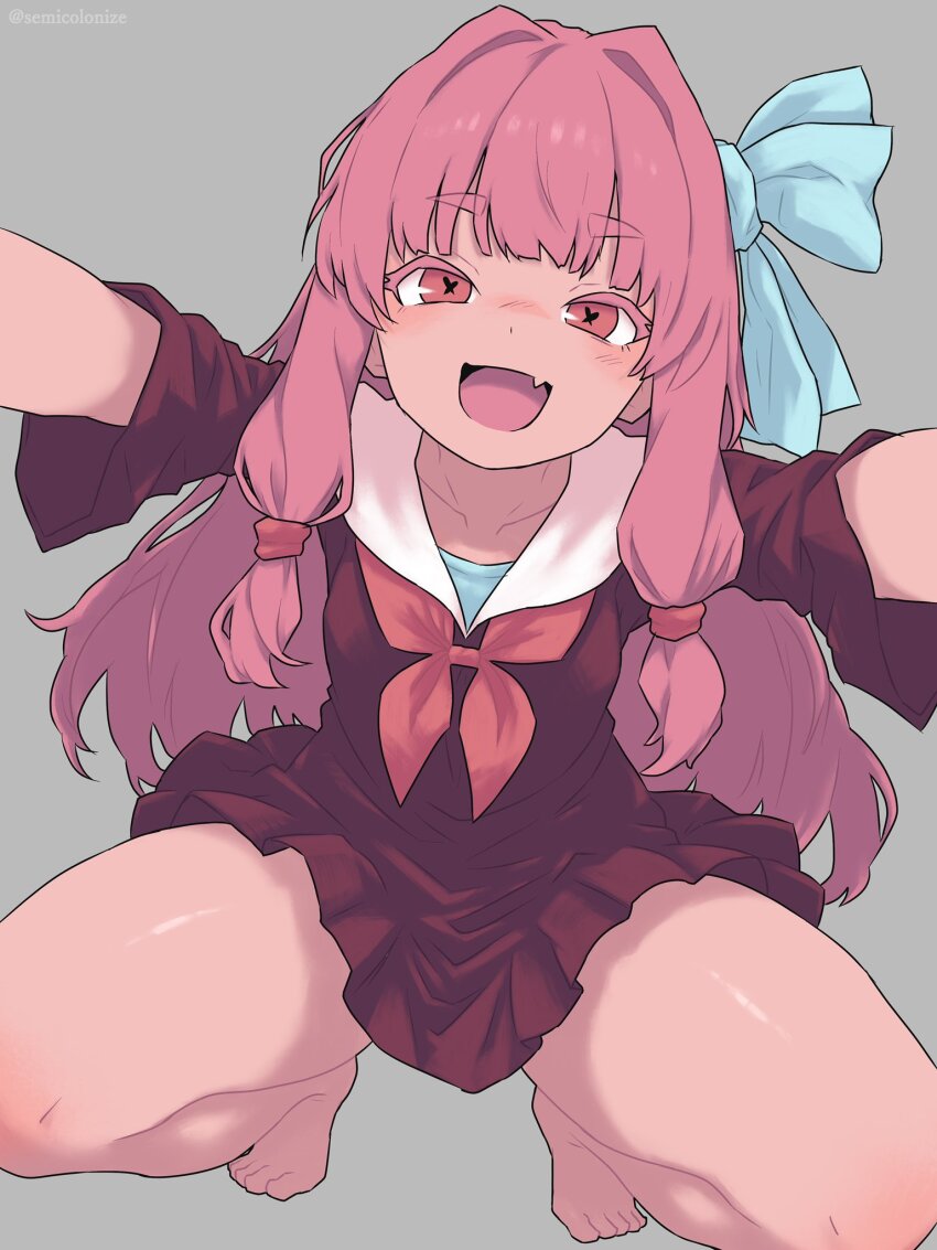 1girl dress highres kotonoha_akane looking_at_viewer open_mouth pink_hair semicolonize solo voiceroid