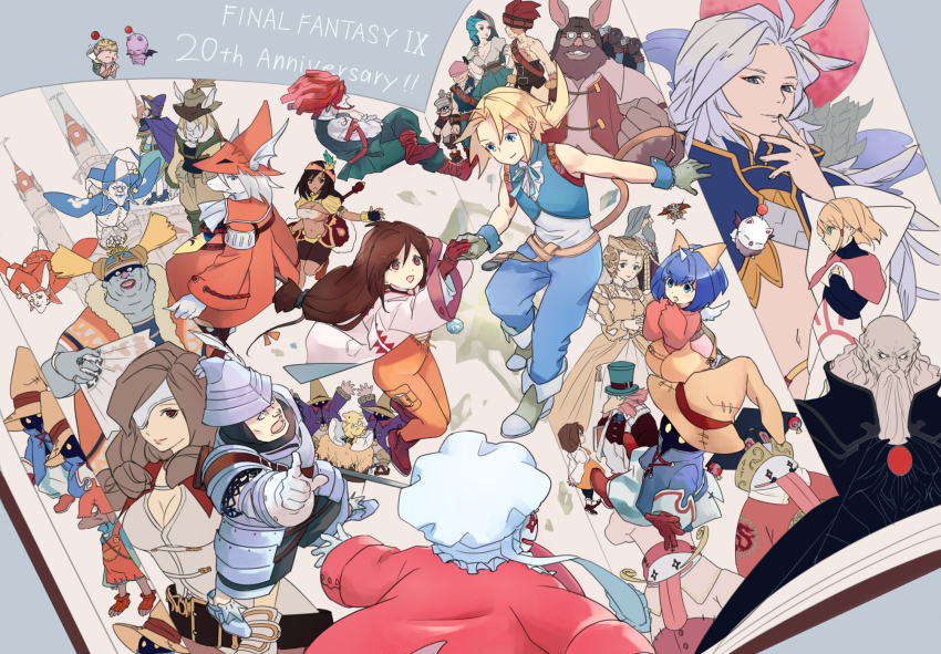 adelbert_steiner baku_(ff9) beatrix_(ff9) black_hair blank_(ff9) blonde_hair blue_eyes bodysuit boots brahne_raza_alexandros_xvi breasts brown_hair cid_fabool_ix cinna_(ff9) cleavage closed_mouth eiko_carol everyone final_fantasy final_fantasy_ix fratley freija_crescent garland_(ff9) garnet_til_alexandros_xvii gloves green_eyes hamagurihime highres kuja lani_(ff9) long_hair looking_at_viewer marcus_(ff9) medium_hair mikoto_(ff9) monkey_tail multiple_boys multiple_girls nero_brothers open_mouth orange_bodysuit quina_quen ruby_(ff9) salamander_coral short_hair smile stiltzkin tail thorn_(ff9) vivi_ornitier zidane_tribal zorn_(ff9)