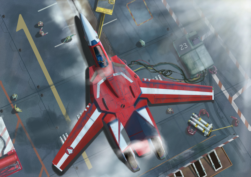 6+boys aircraft airplane bad_id bad_pixiv_id cable canopy choujikuu_yousai_macross cockpit flight_deck fog helmet i.t.o_daynamics jet macross male_focus mecha missile multiple_boys pilot realistic robot science_fiction smoke u.n._spacy uniform vehicle_focus vf-1