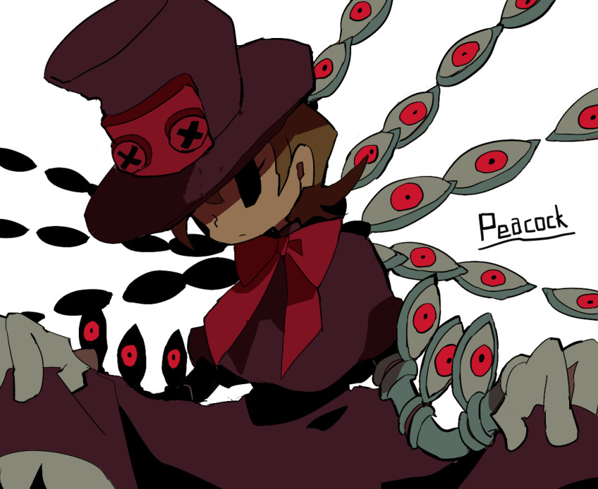 1girl character_name cyborg gloves hat orange_hair peacock_(skullgirls) short_hair skullgirls solo soumenhiyamugi top_hat white_background