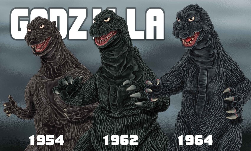 absurdres crossover dinosaur godzilla godzilla_(1954) godzilla_(series) highres kaiju king_kong_(series) king_kong_vs._godzilla monster mothra_vs._godzilla multiple_persona satoru33 toho