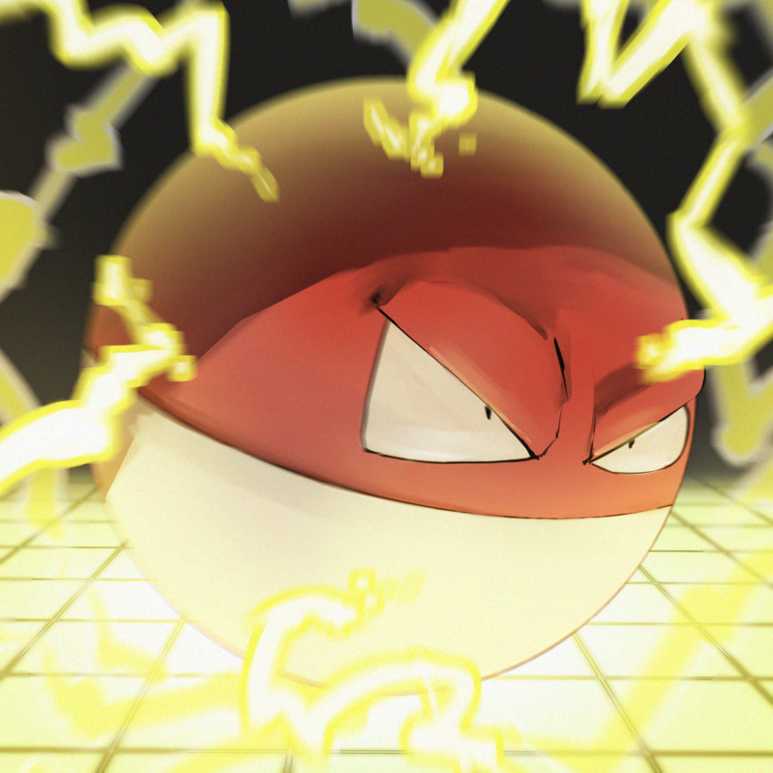 absurdres electricity game_freak gen_1_pokemon highres nintendo no_humans pokemon pokemon_(creature) solo spicyichizo voltorb