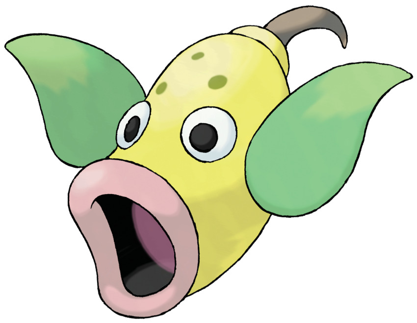 full_body gen_1_pokemon leaf nintendo no_humans official_art open_mouth pokemon pokemon_(creature) pokemon_focus pokemon_frlg solo sugimori_ken third-party_source transparent_background weepinbell