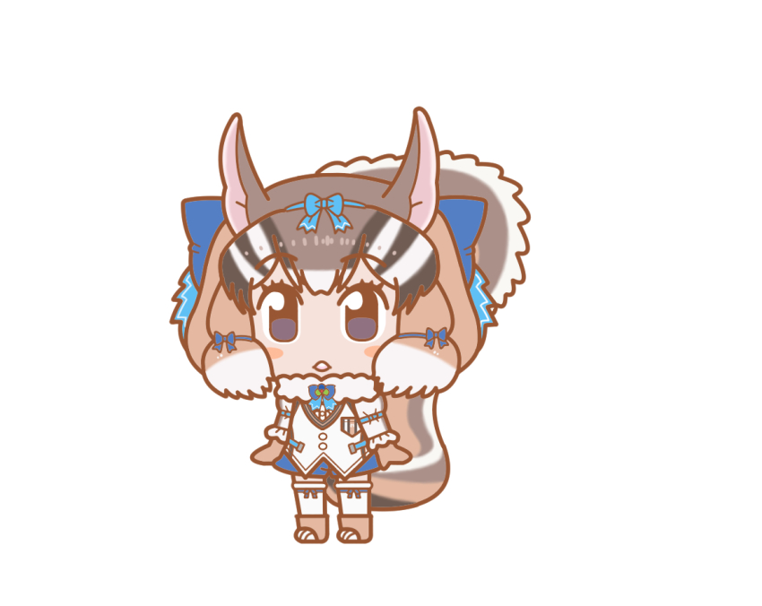 1girl chipmunk_costume chipmunk_ears chipmunk_girl chipmunk_tail ef63_11 kemono_friends kemono_friends_pavilion kemono_friends_v_project looking_at_viewer siberian_chipmunk_(kemono_friends) solo virtual_youtuber