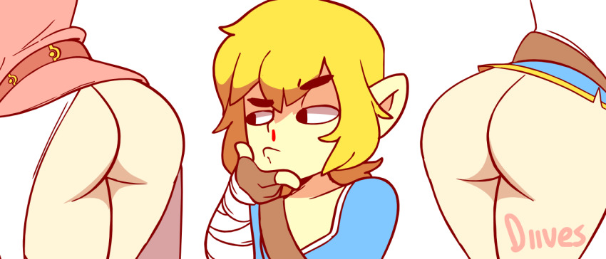 1boy 2girls androgynous animated animated_gif ass bad_tag blonde_hair blood bouncing_ass champion&#039;s_tunic_(zelda) diives female male multiple_girls nintendo nosebleed paid_reward pale_skin patreon_reward pointy_ears pussy the_legend_of_zelda the_legend_of_zelda:_breath_of_the_wild