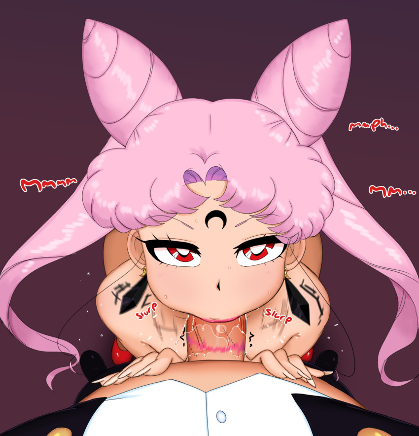 1boy 1girl :&gt;= bishoujo_senshi_sailor_moon chibi_usa deepthroat erection father_and_daughter fellatio flat_chest hetero highres hoshime incest lipstick_smear loli long_hair oral penis pink_hair red_eyes size_difference source_request tagme toei_company