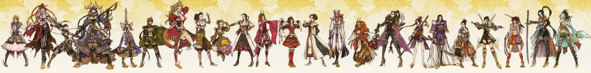 absurdres akechi_mitsuhide_(sengoku_musou) armor azai_nagamasa breasts chosokabe_motochika clevage date_masamune fuuma_kotarou genderswap genderswap_(mtf) hattori_hanzo highres honda_tadakatsu ishida_mitsunari japanese_clothes maeda_keiji maeda_toshiie mori_ranmaru naoe_kanetsugu oda_nobunaga sachiko_(omame) saika_magoichi sanada_yukimura_(sengoku_musou) sengoku_musou shibata_katsuie shima_sakon takeda_shingen tokugawa_ieyasu toyotomi_hideyoshi uesugi_kenshin weapon