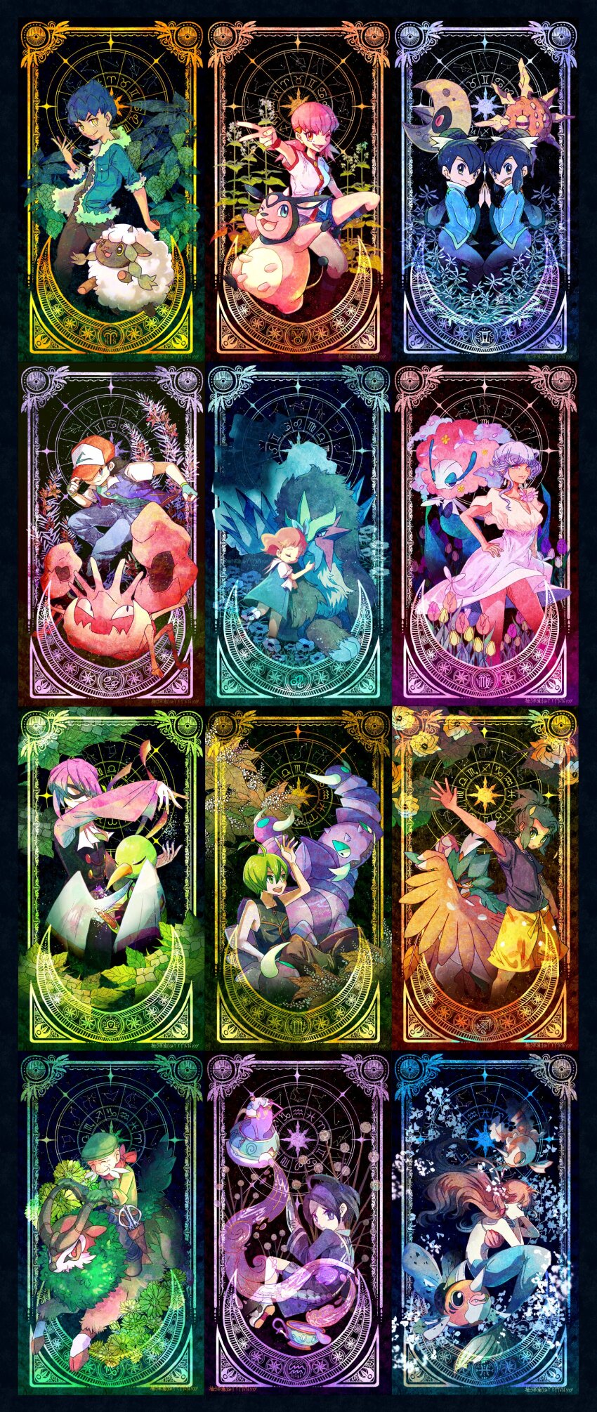 5girls 6+boys aaron_(pokemon) absurdres ahoge allister_(pokemon) arm_up ash_ketchum baseball_cap bird blue_eyes blue_hair bright_pupils brown_fur brown_hair claws closed_mouth collage commentary_request decidueye dogwood_(flower) drapion entei fangs florges flower fur-trimmed_jacket fur_trim gen_1_pokemon gen_2_pokemon gen_3_pokemon gen_4_pokemon gen_6_pokemon gen_7_pokemon gen_8_pokemon goat gogoat goldeen grass green_hair green_headwear hat hau_(pokemon) highres hooves hop_(pokemon) horizontal_pupils horns jacket kingler leaf legendary_pokemon liza_(pokemon) long_hair lunatone mane mask mermaid mermaid_misty_(pokemon) miltank molly_hale monster_girl multiple_boys multiple_girls nintendo old old_man one_eye_closed open_mouth pink_hair pink_skirt pokemon pokemon_(anime) pokemon_(classic_anime) pokemon_(creature) pokemon_3:_the_movie_-_spell_of_the_unown:_entei pokemon_hgss pokemon_oras pokemon_sm pokemon_sv pokemon_swsh pokemon_xy polteageist purple_flower purple_hair purple_tulip ramos_(pokemon) red_eyes scorpion seaking sheep short_hair shorts siblings sinistea skin_fangs skirt smile solrock tate_(pokemon) tulip tulip_(pokemon) twins udder v white_pupils whitney_(pokemon) wide_sleeves will_(pokemon) wings wool wooloo xatu yellow_eyes yellow_shorts yyy9696yyy zodiac