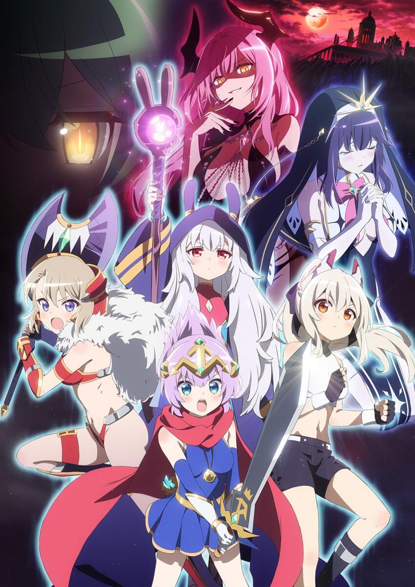 6+girls akashi_(azur_lane) anime_coloring aqua_eyes armor axe ayanami_(azur_lane) ayanami_(dynamic_kick!)_(azur_lane) azur_lane azur_lane:_slow_ahead battle_axe black_gloves castle demon_horns devonshire_(azur_lane) devonshire_(sadistic_demon)_(azur_lane) elbow_gloves fingerless_gloves full_body gloves highres holding holding_axe holding_staff holding_sword holding_weapon horns javelin_(a_legend_is_born?!)_(azur_lane) javelin_(azur_lane) key_visual laffey_(azur_lane) laffey_(sleepageddon)_(azur_lane) liverpool_(azur_lane) liverpool_(breeze_of_blessing)_(azur_lane) mage_staff midriff multiple_girls official_alternate_costume official_art poster_(medium) promotional_art purple_hair staff sword weapon white_gloves yellow_eyes z23_(azur_lane) z23_(upgrade_failure?!)_(azur_lane)