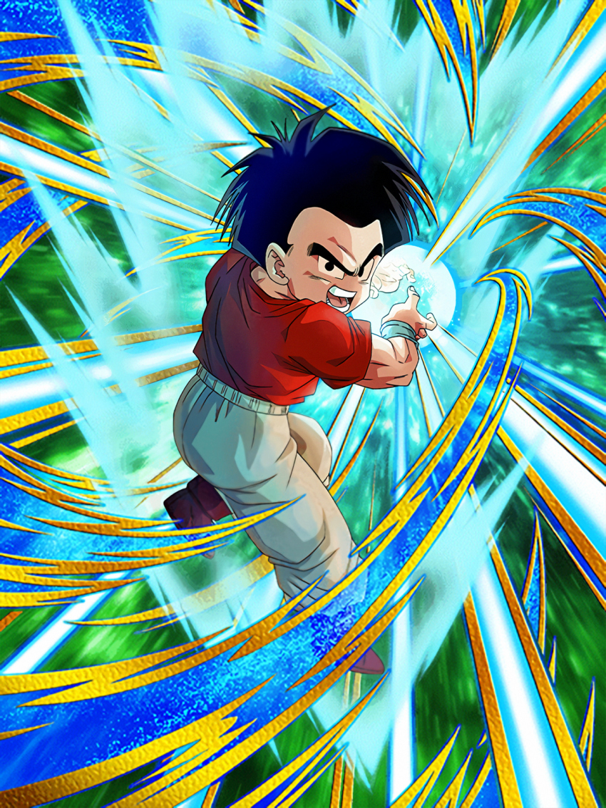 1boy dokkan_battle dragon_ball highres kamehameha_(dragon_ball) kuririn official_art solo tagme