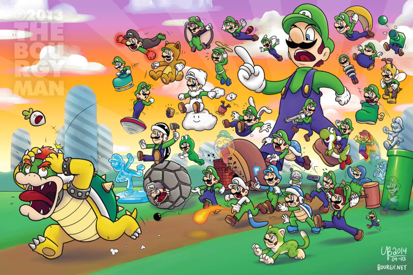 6+boys angry bee_luigi blue_eyes boo_luigi bowser cape_luigi cat_luigi claws cloud_luigi day facial_hair fire fire_luigi flying food frog_luigi gloves hammer hammer_luigi hat ice_luigi kitsune_luigi kuribo&#039;s_shoe luigi luigi&#039;s_mansion luigi&#039;s_mansion:_dark_moon luigi&#039;s_mansion_dark_moon mario_&amp;_luigi:_dream_team mario_&amp;_luigi_rpg mario_(series) multiple_boys mustache new_super_mario_bros. new_super_mario_bros._2 new_super_mario_bros._u new_super_mario_bros._u_deluxe new_super_mario_bros._wii nintendo open_mouth penguin_luigi poltergust_3000 raccoon_luigi red_hair rock_luigi running smoking_pipe spikes spring_luigi super_ball super_mario_3d_land super_mario_3d_world super_mario_64 super_mario_64_ds super_mario_bros._1 super_mario_bros._2 super_mario_bros._3 super_mario_galaxy super_mario_galaxy_2 super_mario_land super_mario_land_2 super_mario_world super_scope thebourgyman vegetable wing_cap wing_luigi yoshi yoshi&#039;s_safari