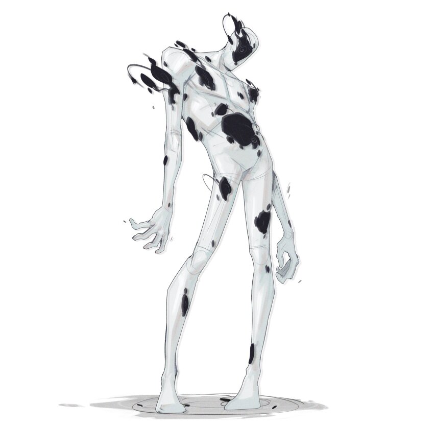 1boy distortion faceless highres looking_at_viewer male_focus marvel shlerbe simple_background solo spider-man:_across_the_spider-verse spider-man_(series) spider-verse spot_(marvel) standing