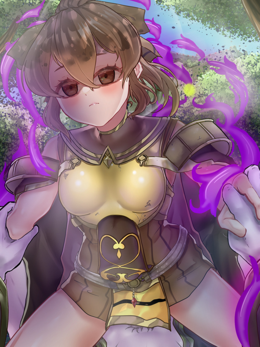 1girl absurdres arm_grab aura breasts brown_eyes brown_hair corruption cum cum_in_pussy dark_aura delthea_(fire_emblem) disinterested expressionless eyes_in_shadow female_focus fire_emblem fire_emblem_echoes:_shadows_of_valentia forest frown girl_on_top hair_between_eyes highres holding_hands icecream_(kwsu2482) looking_at_viewer mind_control nature nintendo outdoors penetrating_pov ponytail pov rape short_hair small_breasts solo_focus spread_legs straddling tatarrah thighs vaginal