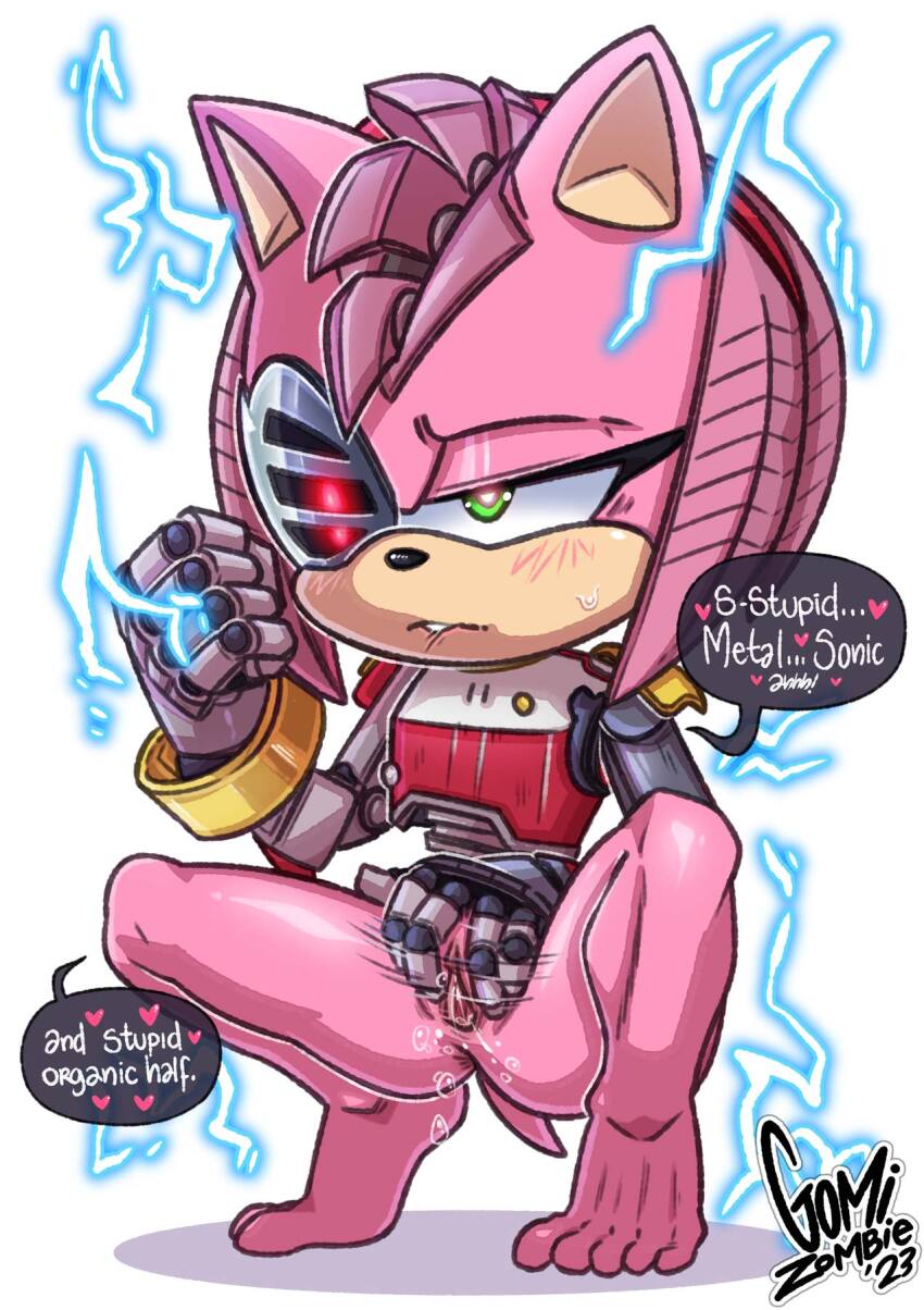 1girl amy_rose green_eyes highres loli masturbation pussy rusty_rose sonic_(series)