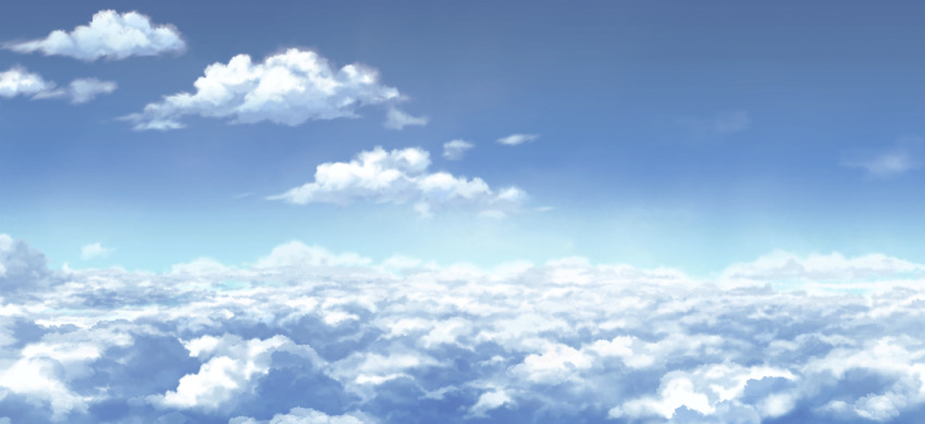 above_clouds blue_sky cloud day game_cg no_humans non-web_source official_art outdoors scenery sky touhou touhou_gensou_eclipse