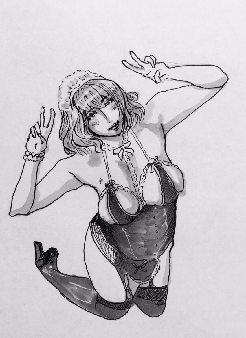 chouzuki_maryou drawing hand_drawn highres maid maid_headdress tagme