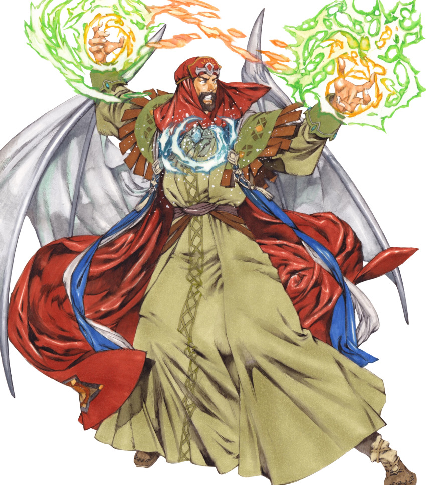 1boy aged_down beard dragon_boy dragon_wings facial_hair fire_emblem fire_emblem:_mystery_of_the_emblem fire_emblem:_shadow_dragon_and_the_blade_of_light fire_emblem_heroes gotoh_(fire_emblem) highres male_focus nintendo non-web_source official_art solo wings