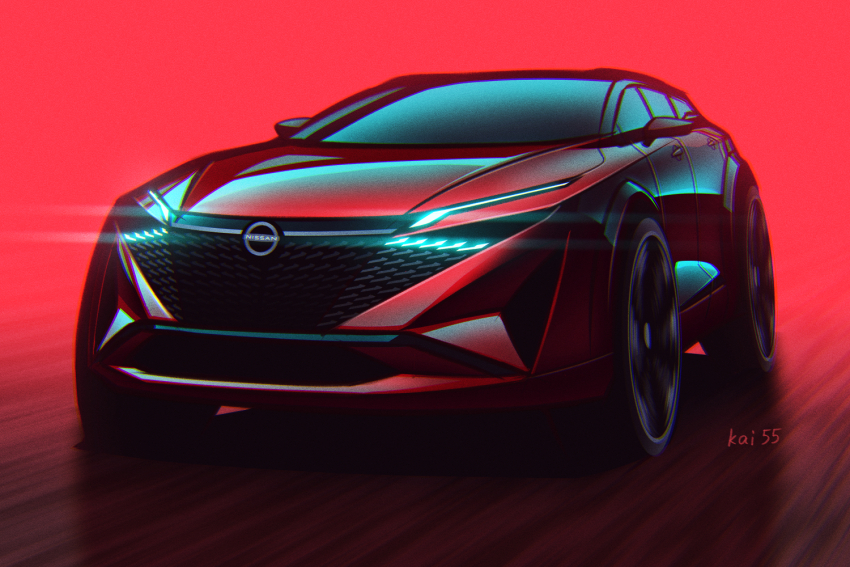 artist_name car glowing kai55 motion_blur motor_vehicle nissan nissan_qashqai no_humans original red_background red_car solo sports_utility_vehicle vehicle_focus