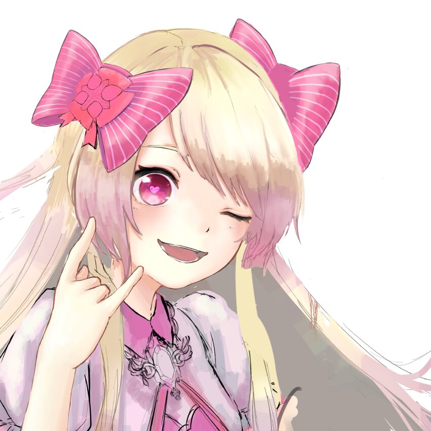 1girl artistic_error bad_id bad_twitter_id blonde_hair chaos_marie_(grimms_notes) grimms_notes highres kinokooishiiine long_hair pink_eyes solo unfinished