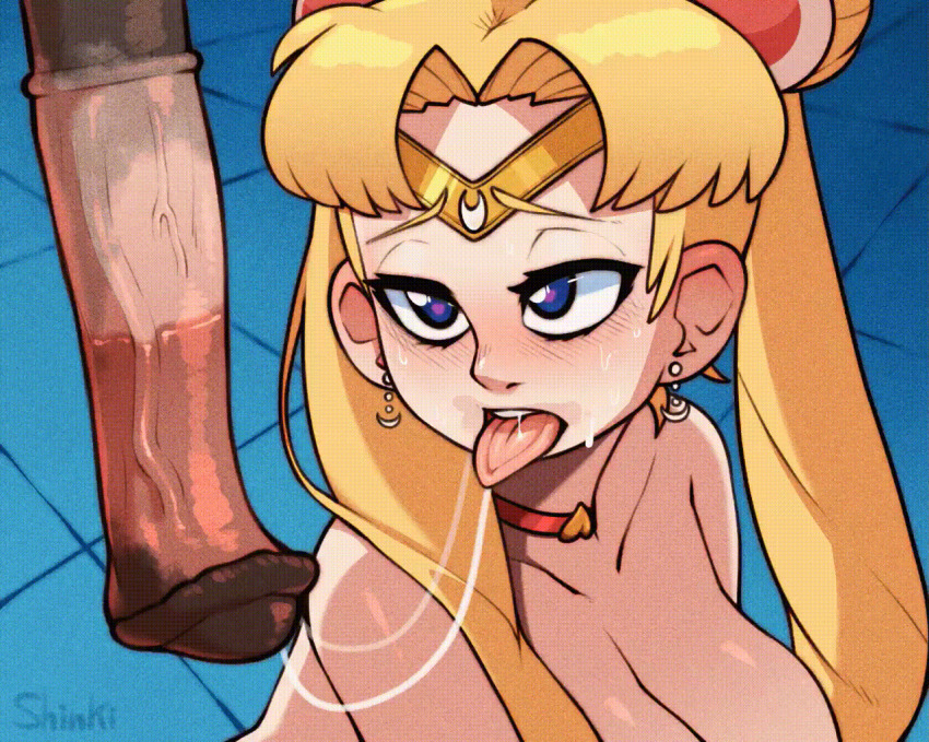 1girl after_fellatio aftersex animal_penis animated animated_gif artist_name bestiality bishoujo_senshi_sailor_moon blonde_hair blue_eyes blush breasts choker collarbone cum cum_string double_bun earrings eyebrows hair_bun hair_intakes hair_ornament heart heart-shaped_pupils heavy_breathing horse horse_penis jewelry large_breasts long_hair looking_at_viewer meme nose penis sailor_moon sailor_moon_redraw_challenge_(meme) saliva saliva_trail shinki_art solo_focus symbol-shaped_pupils teeth tiara tongue tongue_out tsukino_usagi twintails uncensored upper_teeth_only veins veiny_penis